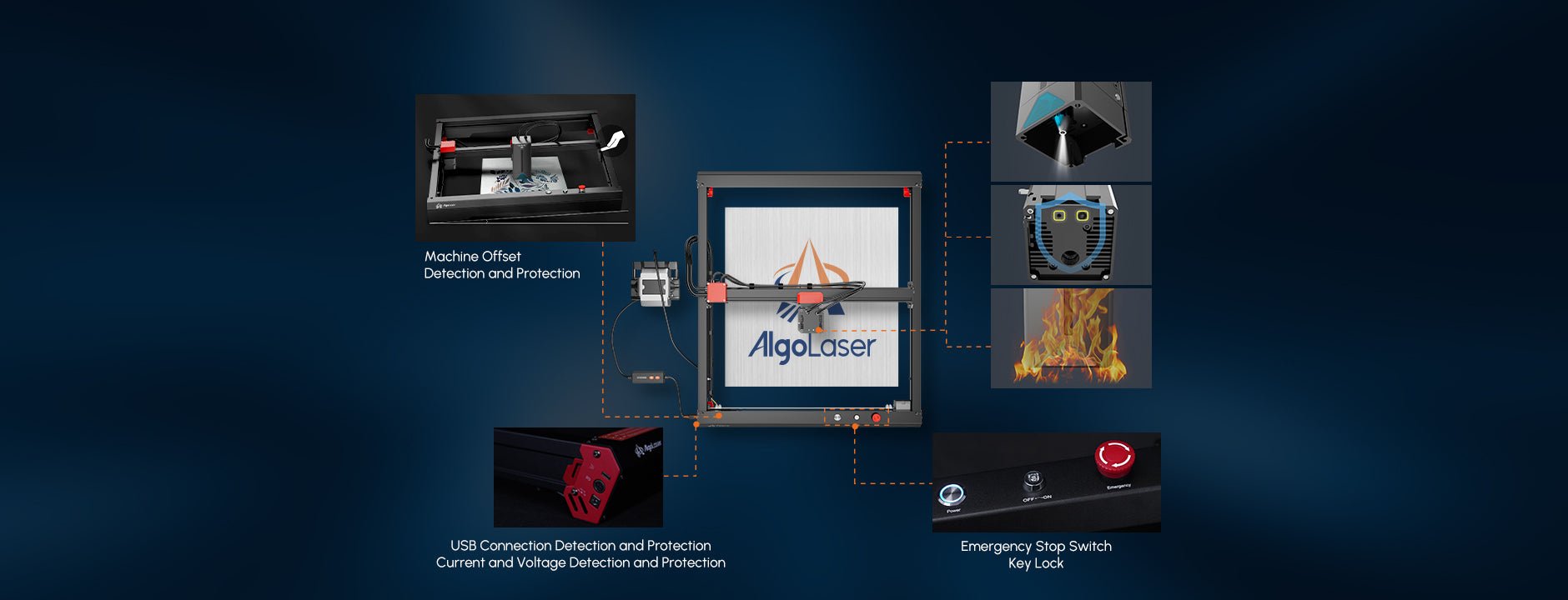 AlgoLaser Aplha 10W Laser Engraver Safety Measures - Stelis3D